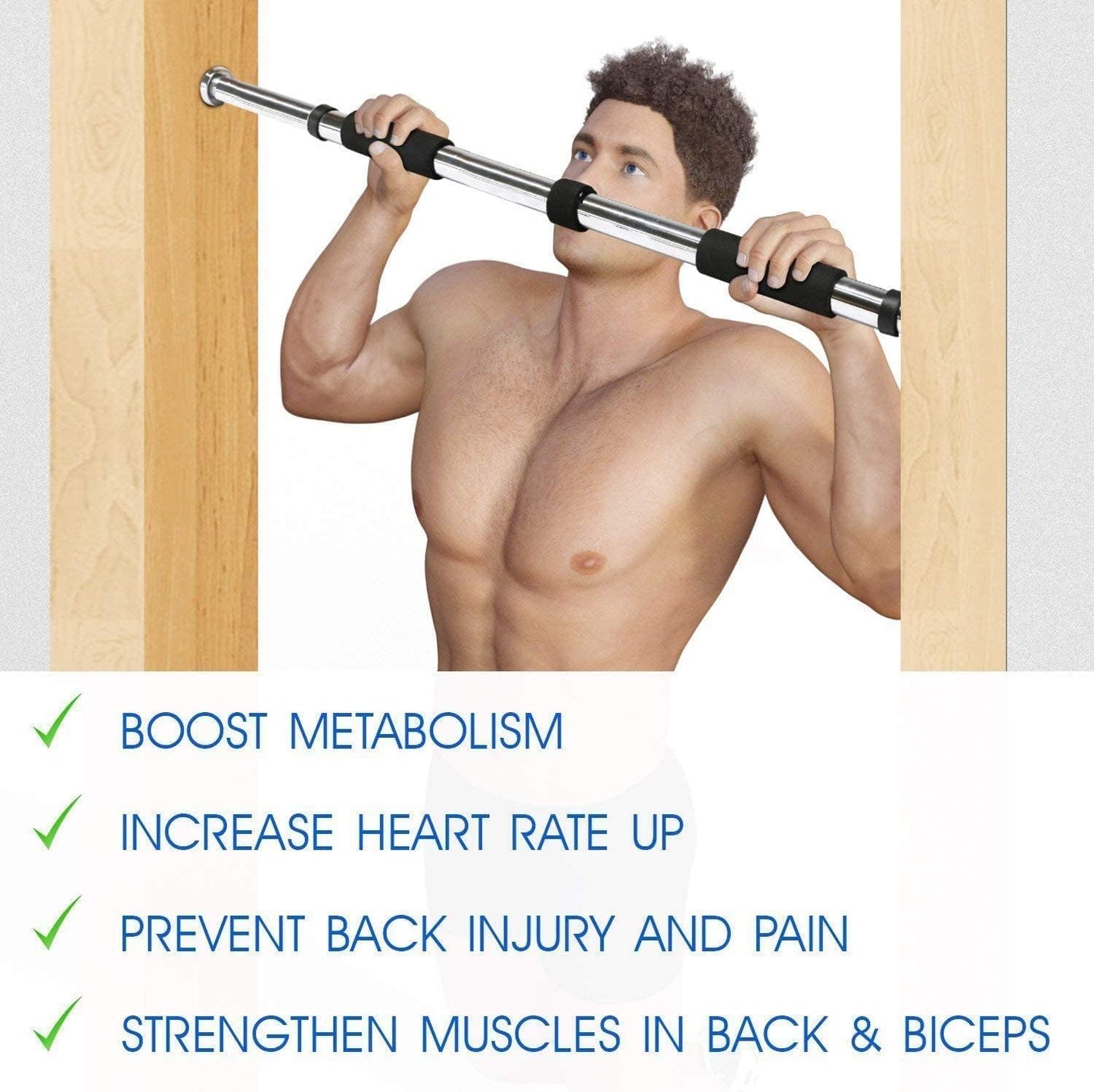 SportQ Home Entrance Gym Exercise Bar 62-100cm Gym Exercise Bar Brain Exercise Fitness Adjustable Size SportQ