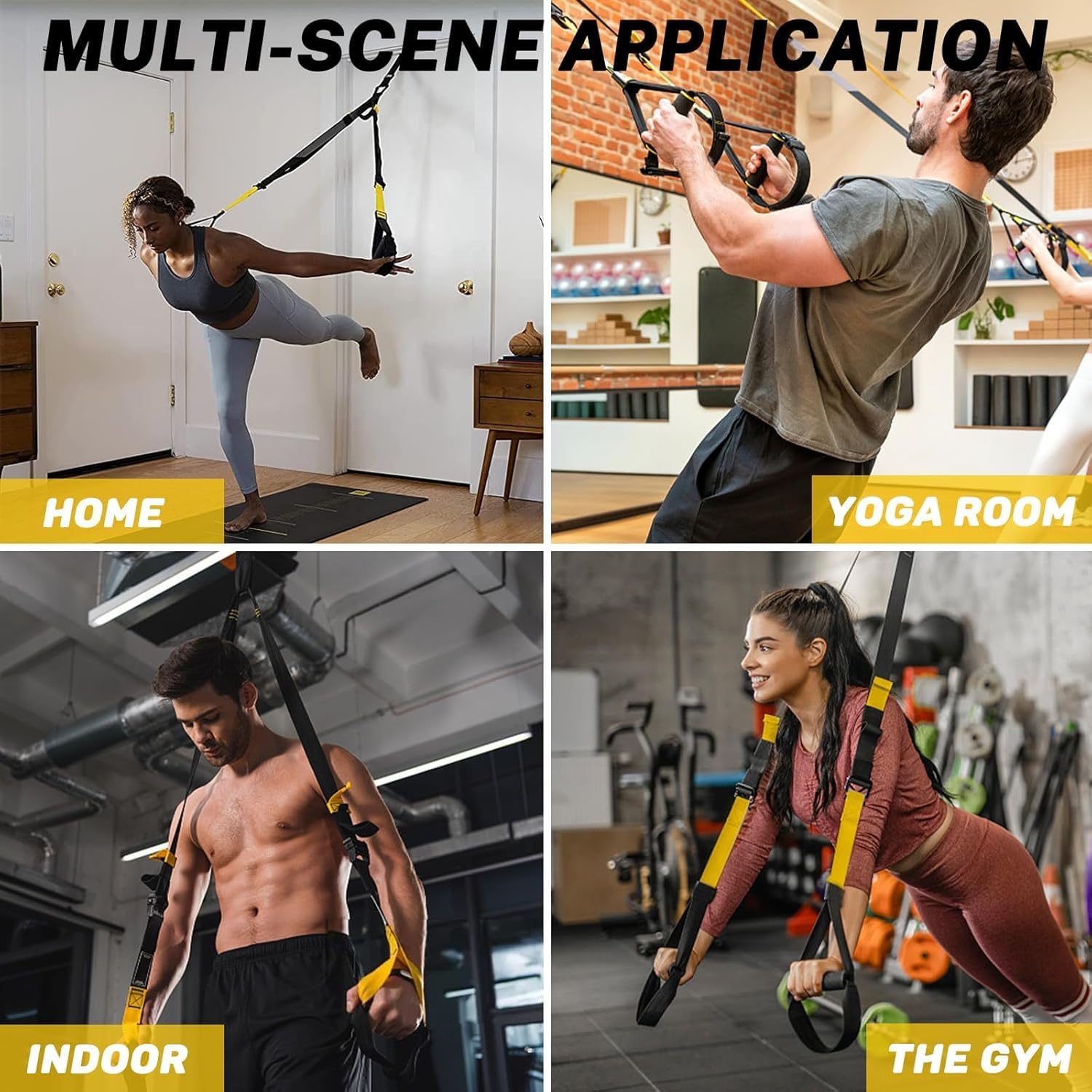 Pro3 Suspension Training Set, Resistance Bands for Full Body Training Levels Indoor and Outdoor Use, Adjustable Straps Up to 500kg, Complete Home Gym Equipment SportQ