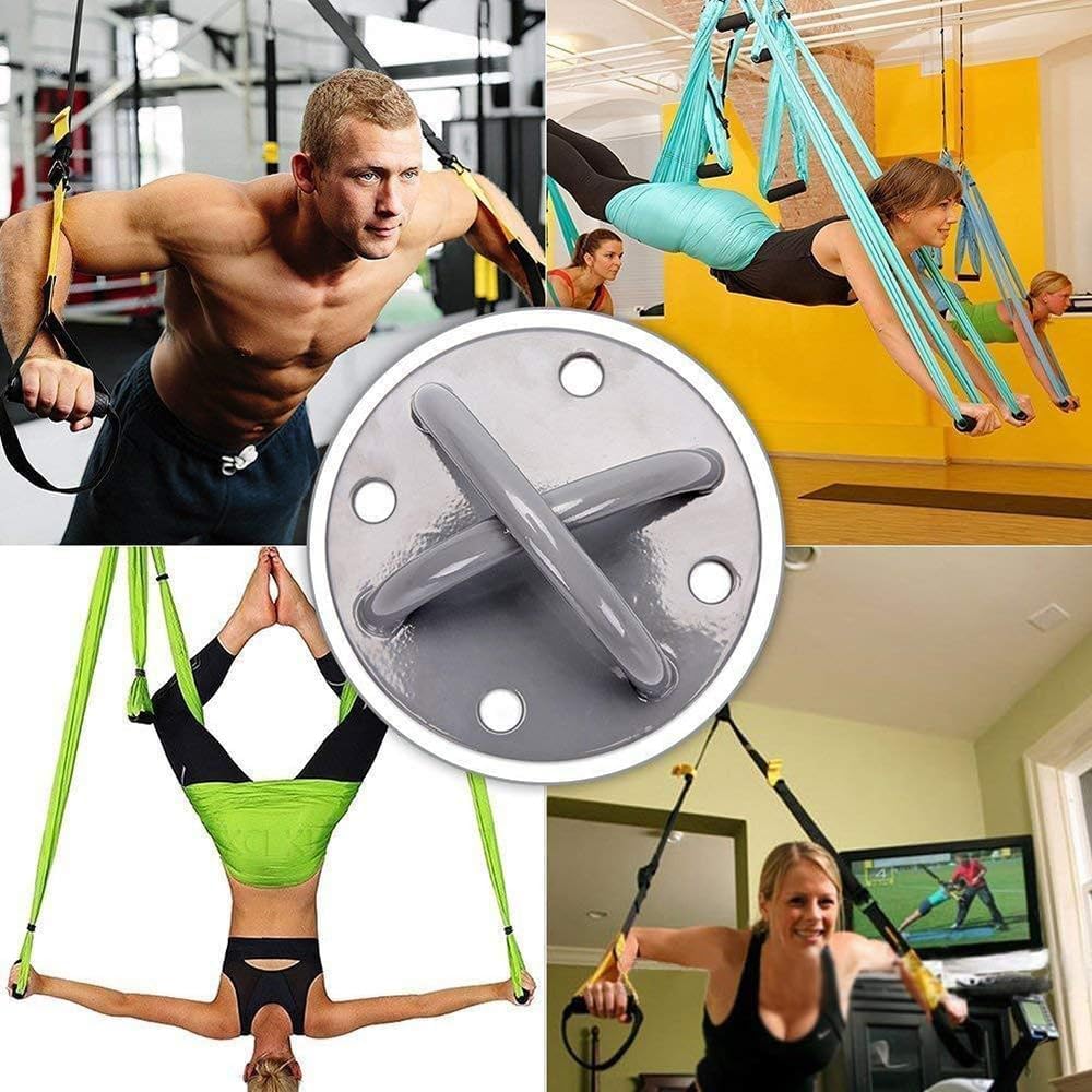 SportQ X-Mount for TRX and Sports Bands – Strong Iron with 4 Mounting Screws – Wall or Ceiling Mount – Heavy Loads, Resistance Workouts, Aerial Yoga ‎SportQ