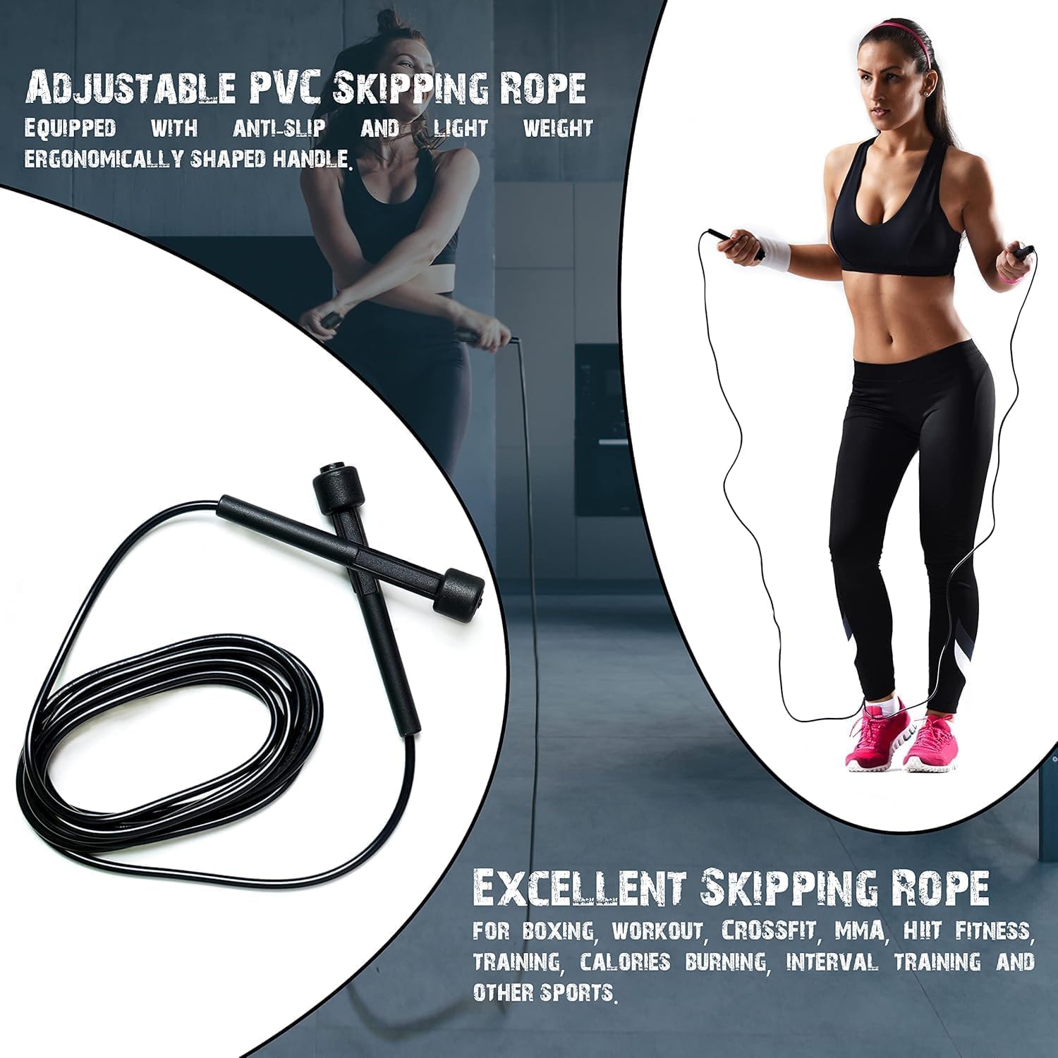 SportQ Skipping Rope for Men and Women with Zipper Speed Intensification Speed Jump Rope Adjustable Height for Kids Women Girls Jump Rope for Jumping Workout Gym Fitness ‎SportQ