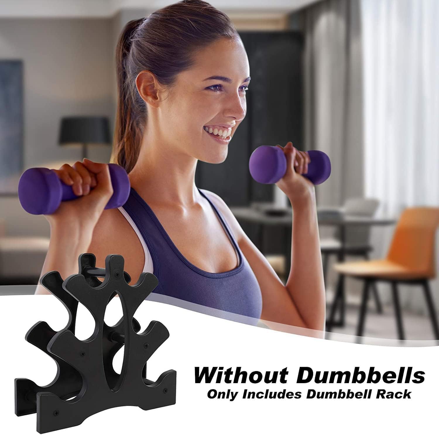 SportQ 3-Tier Dumbbell Storage Rack – Light & Sturdy Hand Weight Stand, Stable & Easy Assembly, Suitable for Home & Gym – Heavy Duty Reinforced Plastic (No Dumbbells) ‎SportQ