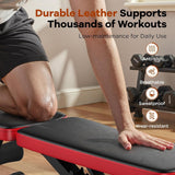 SportQ Adjustable Weight Bench Foldable Exercise Bench 250kg Large Capacity Elastic Ropes for Home Gym Strength Training Full Body Fitness Sit Up Flat Incline ‎SportQ