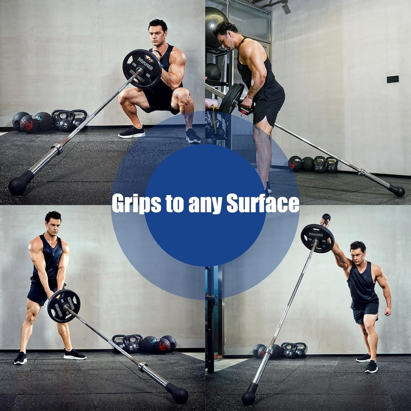 Landmine Workout Bar Attachments, Converts Any Surface Into a Landmine Workout - Press, Rows, Spins, Splits, Squats Natural Rubber - Fits Olympic Bars ‎SportQ