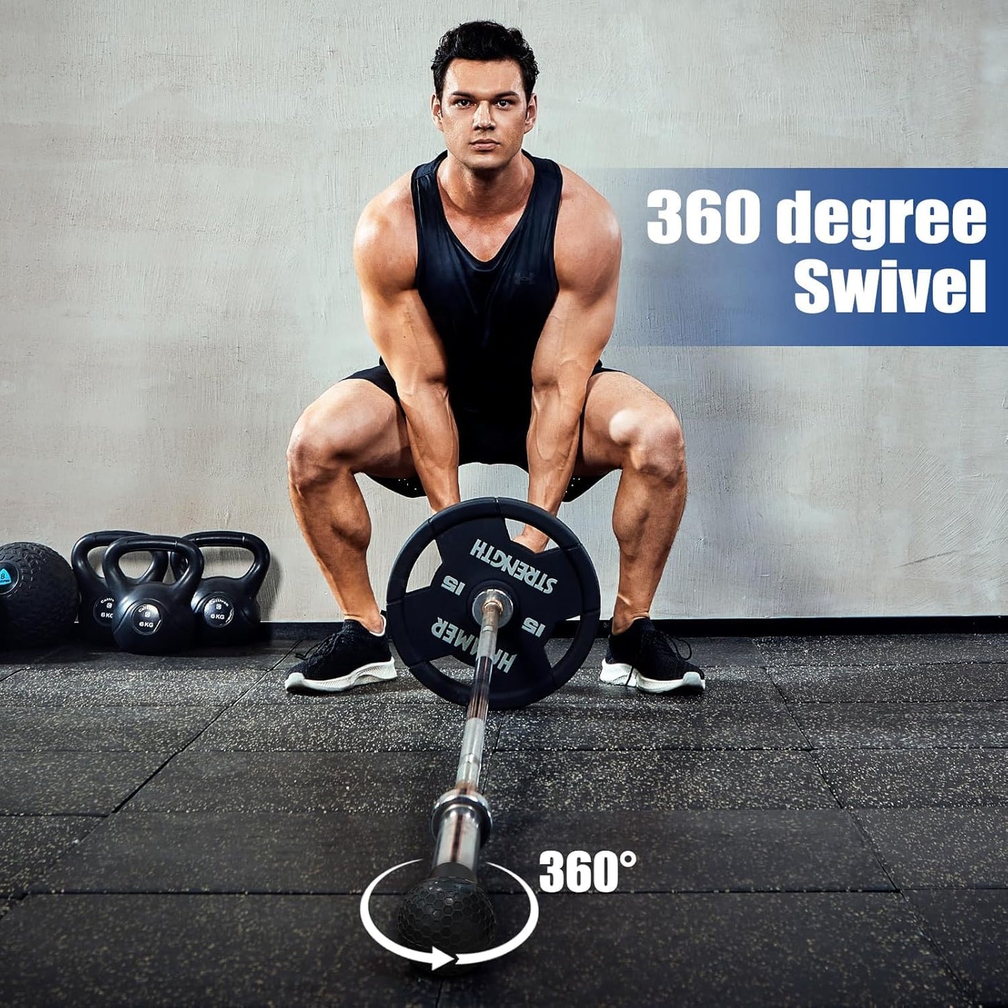 Landmine Workout Bar Attachments, Converts Any Surface Into a Landmine Workout - Press, Rows, Spins, Splits, Squats Natural Rubber - Fits Olympic Bars ‎SportQ