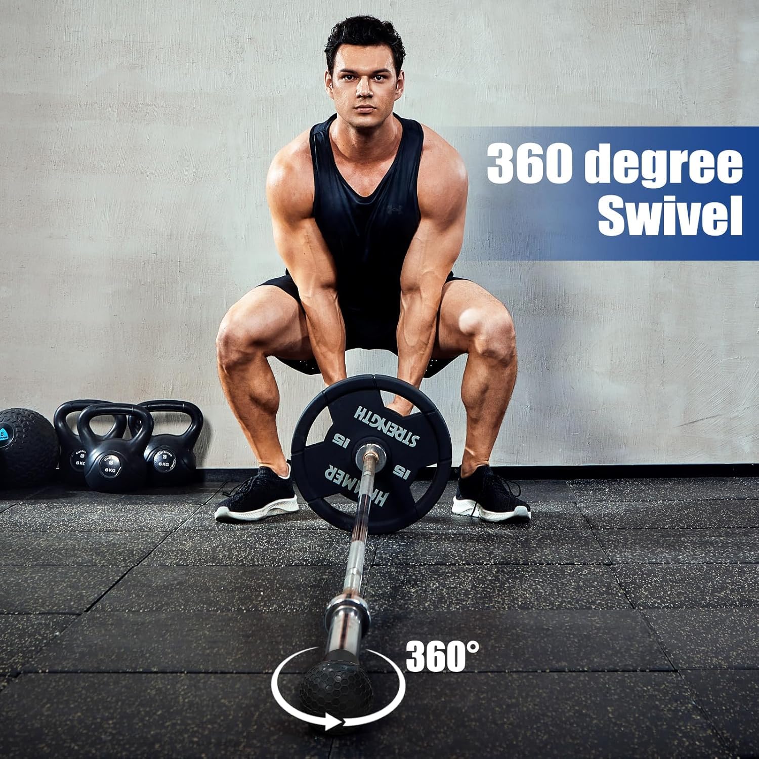 Landmine Workout Bar Attachments, Converts Any Surface Into a Landmine Workout - Press, Rows, Spins, Splits, Squats Natural Rubber - Fits Olympic Bars ‎SportQ
