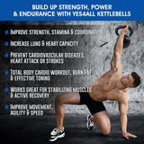 SportQ Kettlebell Stainless Steel All-In-One Squat, Strength, Cardio, Fat Burning Indoor & Indoor Gym Training Tool SportQ