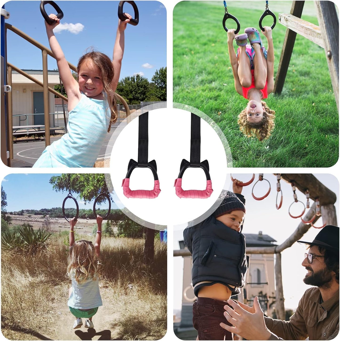 SportQ Gymnastics Rings for Kids, Pull Up Rings for Indoor Gym Ring Exercise, Gymnastics Rings for Kids with Adjustable Straps, Load 100kg ‎SportQ