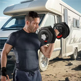 SportQ 24 Kg 3 in 1 Multifunctional Dumbbell Set - Kettlebell - Single Dumbbell Barbell - 12 Adjustable Weight Settings - Fitness Connecting Bar SportQ