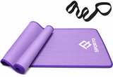 SportQ Yoga Mat Non Slip Eco Friendly NBR Material 10mm Thick High Density Anti-Tear Pilates Mat with Carrying Strap for Yoga, Pilates, Gymnastics - 183cm x 63cm x 1cm