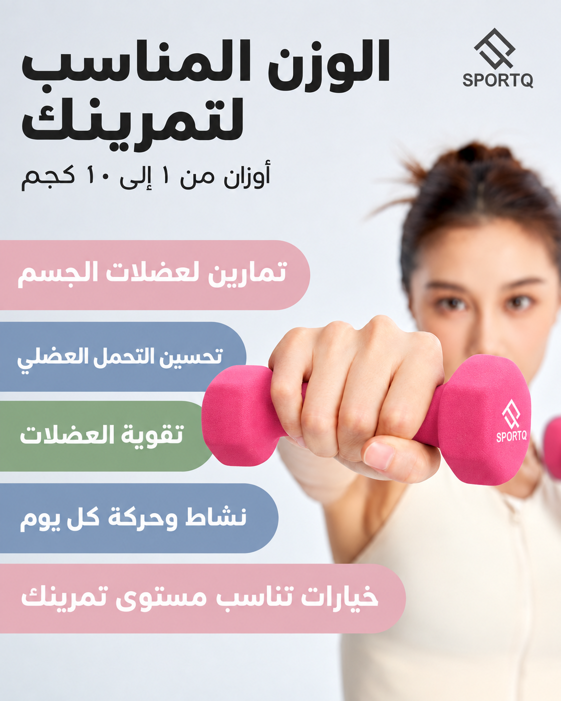 زوج دمبل من النيوبرين لتمارين القوة واللياقة البدنية، أوزان يد للتمارين المنزلية والجيم