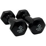 SportQ Hex Dumbbell Pair 1 to 5 Kg – Non-Slip & Rustproof Neoprene Coated Hand Weights for Strength Training & Muscle Toning – Suitable for Women, Men, Home, Gym (2 Pack) ‎SportQ
