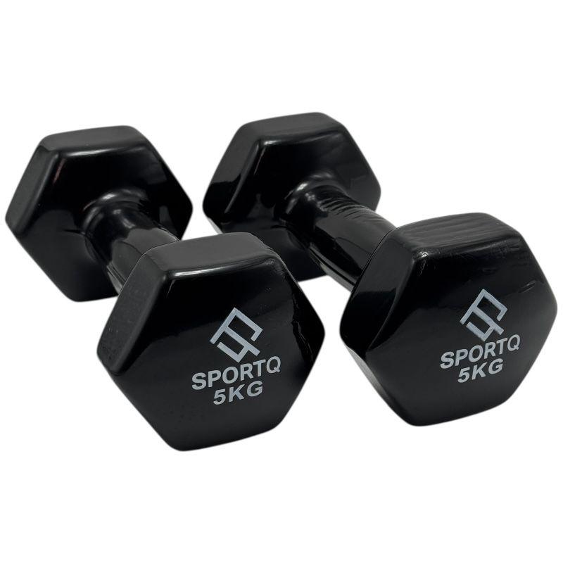 SportQ Hex Dumbbell Pair 1 to 5 Kg – Non-Slip & Rustproof Neoprene Coated Hand Weights for Strength Training & Muscle Toning – Suitable for Women, Men, Home, Gym (2 Pack) ‎SportQ