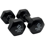 SportQ Hex Dumbbell Pair 1 to 5 Kg – Non-Slip & Rustproof Neoprene Coated Hand Weights for Strength Training & Muscle Toning – Suitable for Women, Men, Home, Gym (2 Pack) ‎SportQ