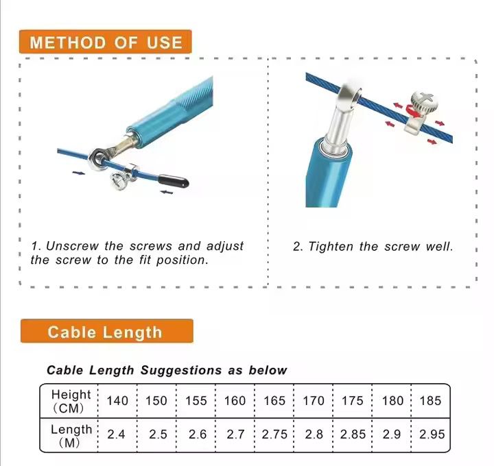 SportQ Speed Jump Rope – Adjustable Steel Wire with Light Aluminum Handles | Ideal for Crossfit, Boxing & Cardio Workouts | Suitable for Men and Women – Multiple Colors