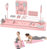 SportQ Multifunctional Pilates Board Foldable Home Gym Abdominal Waist Trainer Strengthening Arms Legs Full Resistance Plate + Handles + Tension Bands Suitable for Women Men Easy Storage