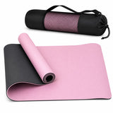TPE Premium SportQ Non Slip Yoga Mat 6mm Thick – Light & Eco-Friendly Yoga Mat with Carrying Bag, Sweat & Water Resistant for Home Workout, Gym, Pilates, Yoga, Abdominal Workouts 183x61cm