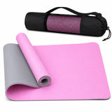 TPE Premium SportQ Non Slip Yoga Mat 6mm Thick – Light & Eco-Friendly Yoga Mat with Carrying Bag, Sweat & Water Resistant for Home Workout, Gym, Pilates, Yoga, Abdominal Workouts 183x61cm