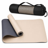 TPE Premium SportQ Non Slip Yoga Mat 6mm Thick – Light & Eco-Friendly Yoga Mat with Carrying Bag, Sweat & Water Resistant for Home Workout, Gym, Pilates, Yoga, Abdominal Workouts 183x61cm