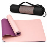 TPE Premium SportQ Non Slip Yoga Mat 6mm Thick – Light & Eco-Friendly Yoga Mat with Carrying Bag, Sweat & Water Resistant for Home Workout, Gym, Pilates, Yoga, Abdominal Workouts 183x61cm