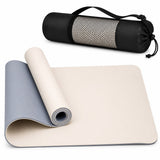 TPE Premium SportQ Non Slip Yoga Mat 6mm Thick – Light & Eco-Friendly Yoga Mat with Carrying Bag, Sweat & Water Resistant for Home Workout, Gym, Pilates, Yoga, Abdominal Workouts 183x61cm
