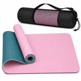 TPE Premium SportQ Non Slip Yoga Mat 6mm Thick – Light & Eco-Friendly Yoga Mat with Carrying Bag, Sweat & Water Resistant for Home Workout, Gym, Pilates, Yoga, Abdominal Workouts 183x61cm