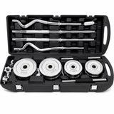 SportQ® 2-in-1 Chrome Steel Adjustable Dumbbell Set with Premium Chrome Carrying Case with Connector Bar - Converts in Seconds from Pair Dumbbell to Bar for Strength Training