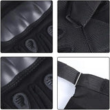 Close-up details of fingerless training gloves showing reinforced knuckle padding, breathable fabric texture, strong stitching, and adjustable wrist strap.
تفاصيل قفازات تدريب بدون أصابع توضح حماية مفاصل اليد، خامة جيدة التهوية، خياطة قوية، وحزام معصم قابل للتعديل.