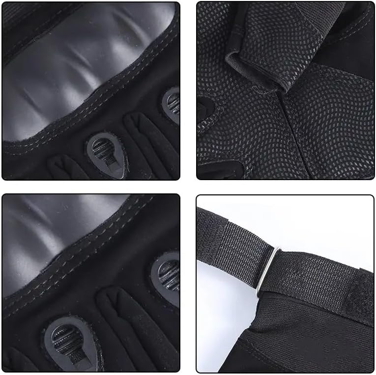 Close-up details of fingerless training gloves showing reinforced knuckle padding, breathable fabric texture, strong stitching, and adjustable wrist strap.
تفاصيل قفازات تدريب بدون أصابع توضح حماية مفاصل اليد، خامة جيدة التهوية، خياطة قوية، وحزام معصم قابل للتعديل.