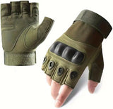 Military-style fingerless training gloves with hard knuckle guard and durable palm grip, suitable for workouts, lifting, and tactical activities.
قفازات تدريب بدون أصابع بطابع عسكري مزودة بحماية صلبة للمفاصل وقبضة قوية، مناسبة للتمارين ورفع الأثقال والأنشطة القوية.