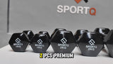 SportQ Hex Dumbbell Pair 1 to 5 Kg – Non-Slip & Rustproof Neoprene Coated Hand Weights for Strength Training & Muscle Toning – Suitable for Women, Men, Home, Gym (2 Pack)