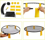 Rebound trainer assembly kit showing net frame parts, elastic straps, balls, and setup steps for quick sports training and skill practice.
طقم تركيب شبكة ارتداد للتدريب يوضح المكونات وطريقة التجميع، مناسب لتدريبات المهارات الرياضية والاستخدام السريع في أي مكان.