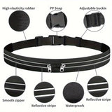 Reflective running waist belt featuring waterproof material, smooth zippers, elastic strap, and adjustable buckle for secure outdoor training and jogging.
حزام خصر للجري مزود بشرائط عاكسة وخامة مقاومة للماء وسوستة ناعمة وحزام قابل للتعديل، مناسب للجري والتمارين الخارجية بأمان.
