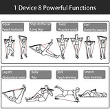 Resistance band exercise diagram showing multiple workout functions

تمارين باستخدام أربطة المقاومة يوضح 8 تمارين مختلفة لتدريب الجسم بالكامل