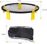 Round rebound training net with 92 cm diameter and stable legs, includes carry bag for portable practice in sports training and skill drills.
شبكة ارتداد دائرية للتدريب بقطر 92 سم مع أرجل ثابتة وشنطة حمل، مناسبة لتدريبات المهارات والتمرين في أي مكان.