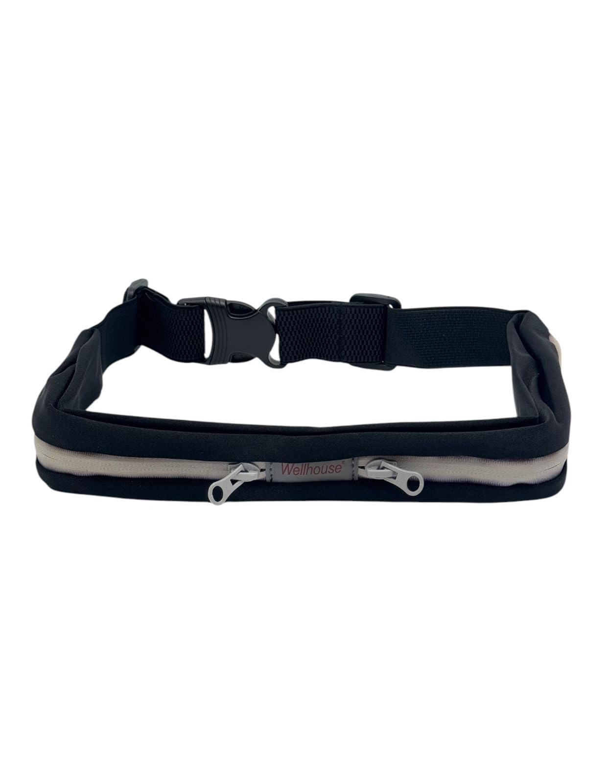 Slim sports waist belt with dual zippered compartments and adjustable strap, ideal for carrying essentials during running, training, and daily workouts.حزام خصر رياضي نحيف بجيوب مزدوجة بسوستة وحزام قابل للتعديل، مثالي لحمل الأغراض الأساسية أثناء الجري والتمارين الرياضية.

